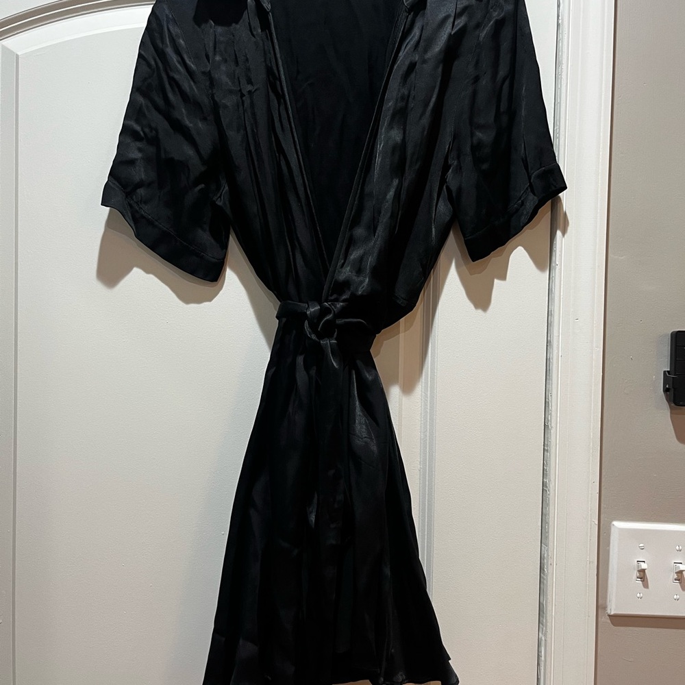 Zara Black Mini Dress with Kimono Sleeves
